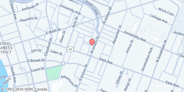 Map showing ESLC East Ave. at 270 East Ave, Rochester, NY