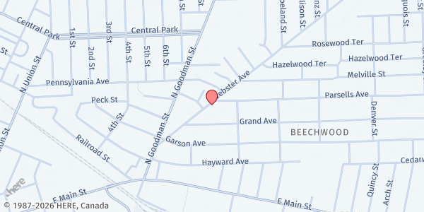 Map showing Family Promise of Greater Rochester at 142 Webster Avenue, Rochester, NY