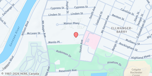 Map showing Frederick Douglass R-Center at 999 South Avenue, Rochester, NY