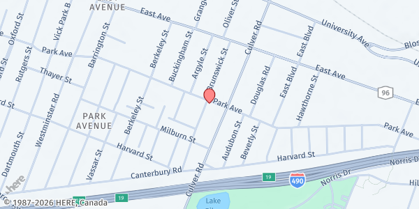 Map showing Free Food Pantry at 815 Park Ave, Rochester, NY