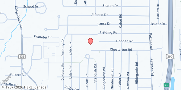 Map showing Greece Community Education Food Pantry at 200 Alcott Road, Rochester, NY