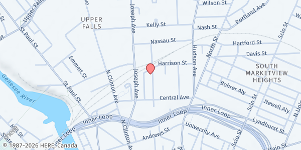 Map showing House of Mercy at 285 Ormond St, Rochester, NY