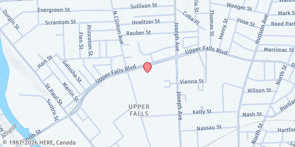 Map showing Jordan Health Link WIC - Rochester at 273 Upper Falls Blvd, Rochester, NY