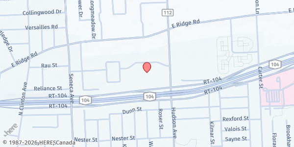 Map showing Keeler Park Apartments at 501 Seneca Manor Drive, Rochester, NY