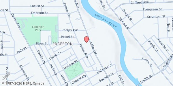 Map showing Lake Tower Apartments at 321 Lake Ave, Rochester, NY