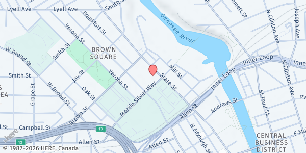 Map showing MCC DWIGHT Downtown Campus at 321 State Street, Rochester, NY