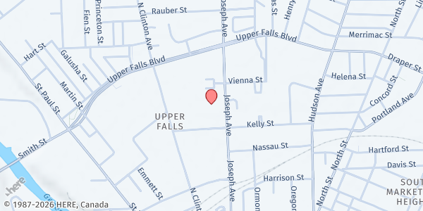 Map showing OACES at 30 Hart St., Rochester, NY