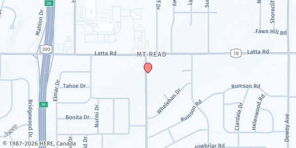 Map showing Our Mother of Sorrows Food Pantry at 5000 Mt. Read Blvd, Rochester, NY