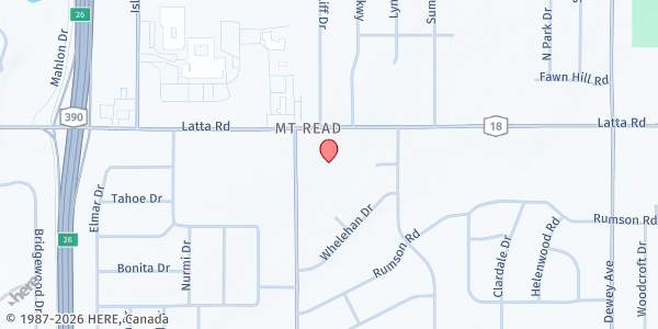 Map showing Our Mothers of Sorrows Food Pantry at 5000 Mt. Read Blvd, Rochester, NY