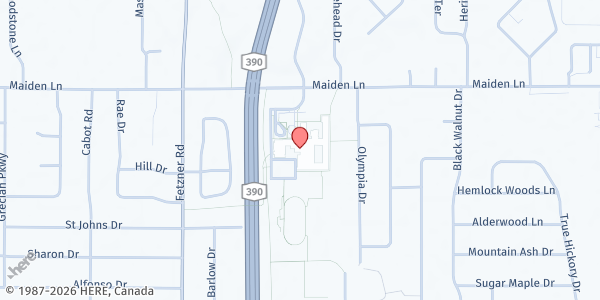 Map showing Spartan Shelf at 1139 Maiden Lane, Rochester, NY