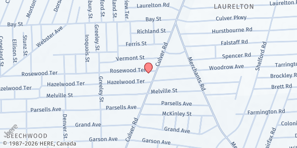 Map showing St. Mark's & St. John's Episcopal Church at 1245 Culver Rd, Rochester, NY