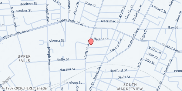 Map showing Straight from the Heart at 292 Hudson Avenue, Rochester, NY
