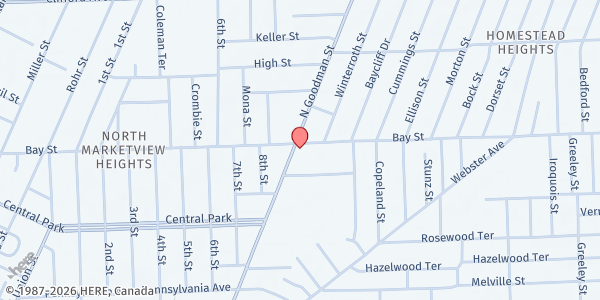 Map showing The Hope Shop at 918 North Goodman Street, Rochester, NY