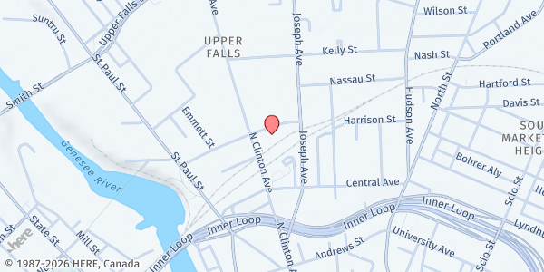Map showing VOA Homeless Prevention Program at 175 Ward Street, Rochester, NY
