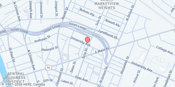 Map showing VOC Liberty Landing Apts at 185 Scio St., Rochester, NY