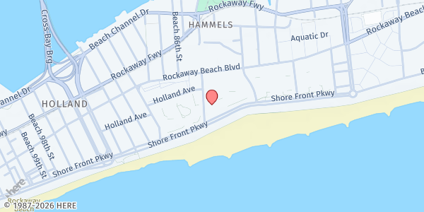 Map showing St. Rose of Lima at 130 Beach 84th St, Rockaway Beach, NY