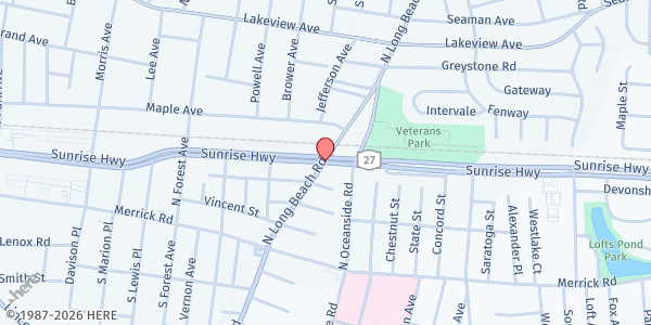 Map showing Rockville Centre Farmers' Market at 510 Sunrise Highway, Rockville Centre, NY
