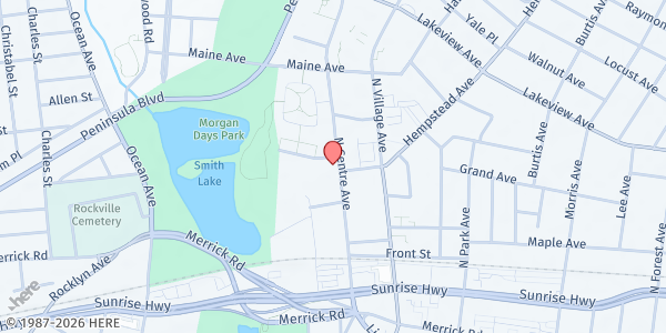 Map showing Rockville Centre Lakeview EOC at 140 N Centre Ave, Rockville Centre, NY