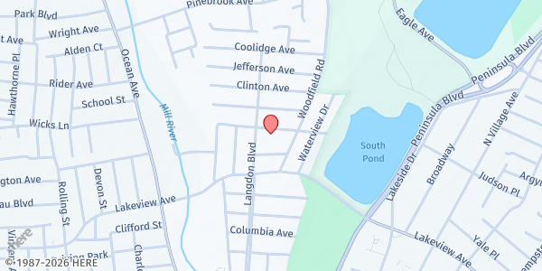 Map showing St. Paul AME Church Love Beyond Limited at 453 Pershing Blvd, Rockville Centre, NY