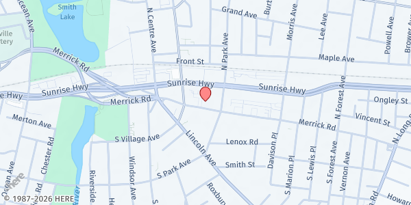 Map showing The Experience Vineyard Church at 251 W. Merrick Road, Rockville Centre, NY