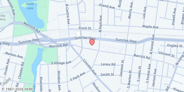 Map showing Vineyard Christian Fellowship at 251 W. Merrick Road, Rockville Centre, NY