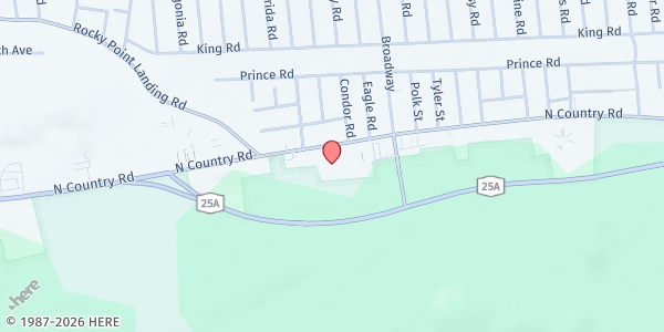 Map showing St. Anthony's Outreach at 614 Route 25A, Rocky Point, NY