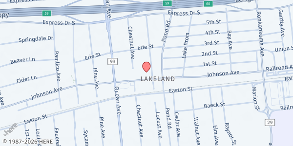 Map showing AMHW/Charlotte's Table - Ronkonkoma at 939 Johnson Avenue, Ronkonkoma, NY