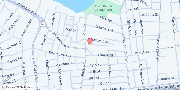 Map showing St. Joseph's/Ronkonkoma at 25 Church St., Ronkonkoma, NY