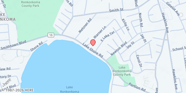 Map showing St. Mary's Episcopal Church at 315 Lake Shore Rd., Ronkonkoma, NY