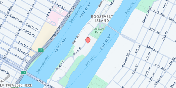 Map showing ROOSEVELT ISLAND DISABLE ASSOCIATION (RIDA) at 548A MAIN STREET, Roosevelt Island, NY