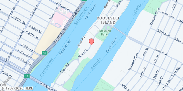 Map showing Roosevelt Island Disabled Association at 548A Main St, Roosevelt Island, NY