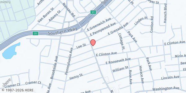 Map showing Church Nassau at 482 Nassau Rd, Roosevelt, NY