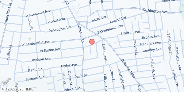 Map showing Cog of the First Born 7th day at 42 E Fulton Ave, Roosevelt, NY