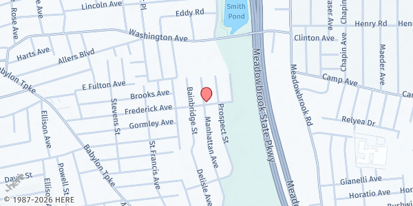 Map showing Ladles Of Hope Inc at 243 Fredericks Ave, Roosevelt, NY