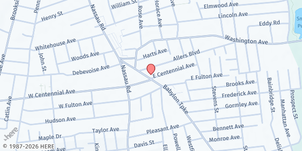 Map showing Naomi Temple A.M.E. Zion Church at 59 Babylon Turnpike, Roosevelt, NY