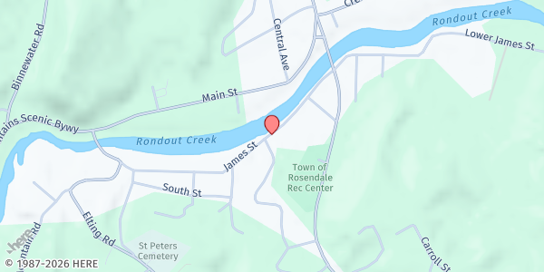 Map showing Rosendale Food Pantry at 45 James Street, Rosendale, NY