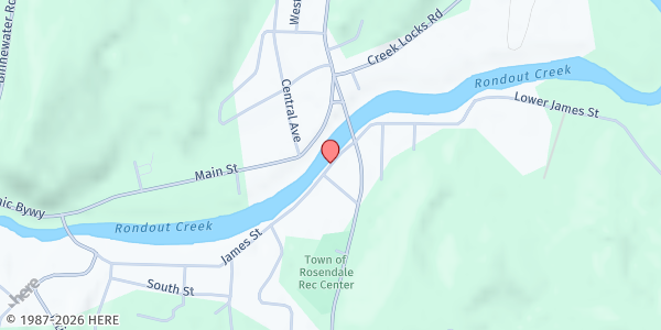 Map showing Rosendale Food Pantry at 45 James Street, Rosendale, NY