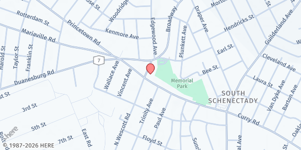 Map showing Rotterdam Community Center at 705 Curry Rd, Rotterdam, NY