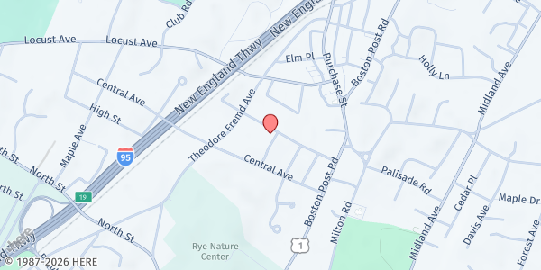 Map showing Bread of Life Food Pantry at 65 ORCHARD AVE, RYE, NY