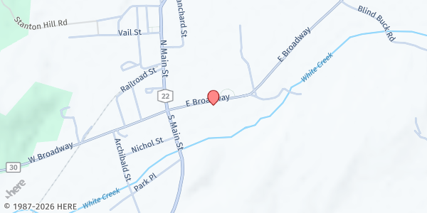 Map showing Salem Food Pantry at 32 East Broadway, Salem, NY