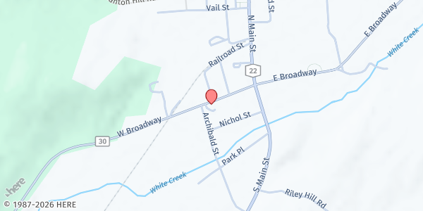 Map showing Salem United Methodist Church at 29 W Broadway, Salem, NY