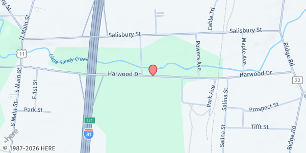 Map showing Sandy Creek Fresh Foods at 2301 Harwood Drive, Sandy Creek, NY
