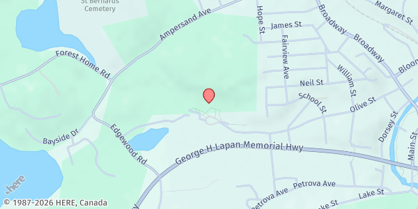 Map showing JCEO - Saranac Lake Food Pantry at 79 Canaras Ave - Door 17, Saranac Lake, NY