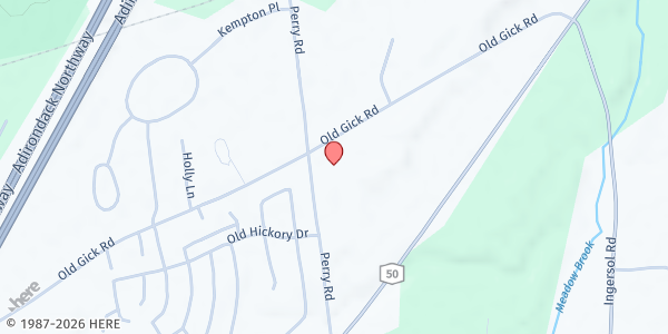 Map showing Perry Road Food Pantry at 150 Perry Road, Saratoga Springs, NY