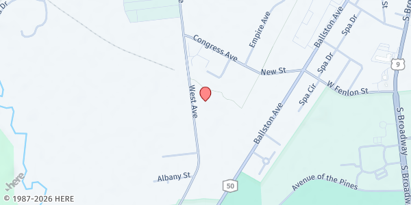 Map showing Saratoga Springs Senior Center at 290 West Avenue, Saratoga Springs, NY