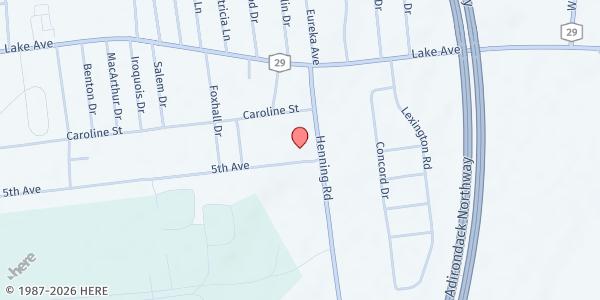 Map showing Saratoga Springs United Methodist Church at 175 5th Ave, Saratoga Springs, NY