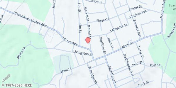 Map showing God Given Bread Food Pantry at 100 Market Street, Saugerties, NY