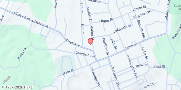 Map showing God Given Bread Lunch Program at 100 Market Street, Saugerties, NY