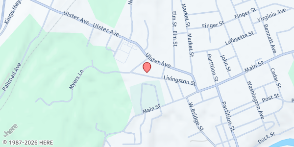 Map showing SAUGERTIES FOOD PANTRY at 91 Livingston Street, Saugerties, NY