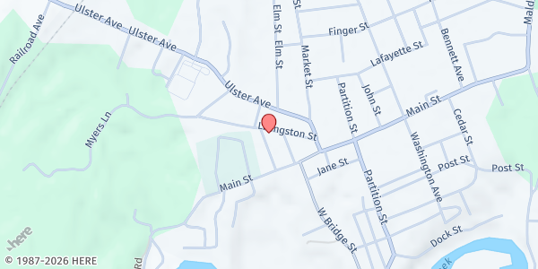 Map showing SAUGERTIES FOOD PANTRY at 44 Livingston Street, Saugerties, NY